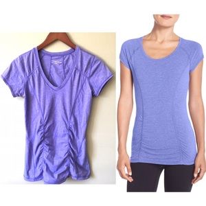 Zella ‘Z 6’ Ruched Athletic Purple Workout T-Shirt